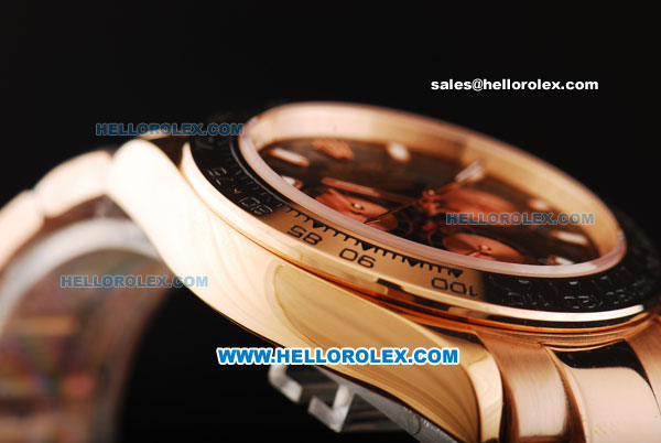 Rolex Daytona Automatic Full Rose Gold with Black Dial and White Marking - Click Image to Close